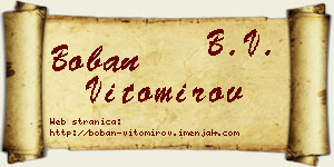 Boban Vitomirov vizit kartica